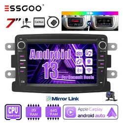 Carplay Android 13 2+64G Autoradio GPS Cam Für Renault Dacia Duster Logan Captur