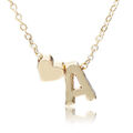 Damen Halskette Namenskette mit Buchstaben (A-Z) und Herz Geschenk Gold & Silber
