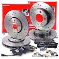BREMBO XTRA BREMSSCHEIBEN +BELÄGE VORNE+HINTEN FÜR AUDI A3 SEAT SKODA VW GOLF 4