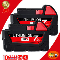 2X Original 18V Akku Für Milwaukee M18 XC 7,0 Ah Li-Ion 48-11-1860 48-11-1812 DE