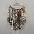 Camilla Franks Off Shoulder Flare Silk BlouseTop Cosmic Conflict Zebra Size XS