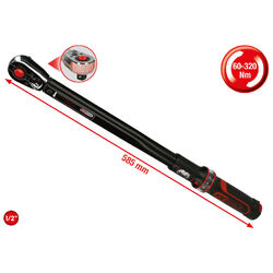KS TOOLS 516.1572 1/2" ERGOTORQUE®precision Ratschen-Drehmomentschlüssel, 60-320