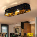 Deckenleuchte Deckenlampe Wohnzimmerleuchte Textil schwarz goldfarben LED L 60cm