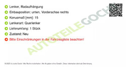 Querlenker für Hyundai i20 Active II Coupe ab 14-> Vorne Rechts Hart 486392