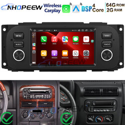 2+64GB Android 13 Autoradio Für Jeep Chrysler Dodge GPS Navi WiFi BT CarPlay DSP