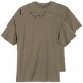 2er Pack Basic T-Shirts khaki Übergröße Adamo Fashion