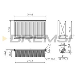 ORIGINAL® Bremsi Luftfilter für Renault ESPACE V TALISMAN Grandtour TALISMAN