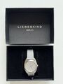 ** Liebeskind Berlin Damen Analog Quarz Uhr mit Leder Armband grau 38mm **