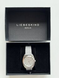 ** Liebeskind Berlin Damen Analog Quarz Uhr mit Leder Armband grau 38mm **