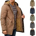 Indicode Herren Winterjacke Barge-Wintermantel Männer Parka Kapuze Teddyfutter