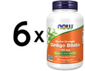 6 x NOW Foods Ginkgo Biloba Double Strength, 120mg - 200 vcaps (316,65 EUR/kg)