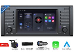 CAM+DAB+Für BMW E39 7" Autoradio GPS Navi Navigation CarPlay Android 13 6+64G 4G