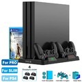 PS4 Standfuß mit Lüfter mit PS4 Controller Ladestation für Playstation4 Pro/Slim