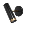 Wandleuchte mit Kabel Stecker verstellbar in Gold Schwarz Metall GU10 Wand Lampe