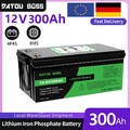 12V 300Ah LiFePO4 Lithium Batterie Solar Wohnmobil Boot Akku BMS 15000+ Zyklen