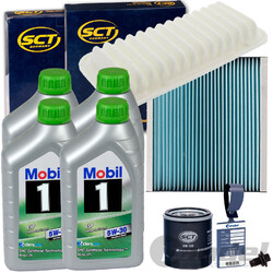 FILTERSET INSPEKTIONSPAKET+MOBIL 5W30 passend für TOYOTA YARIS 1.0 1.3 VVT-I