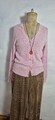 Supersofte 100% Kaschmir Rippenstrickjacke PETER HAHN size S/M/38 helles Pink