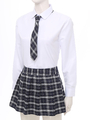 DE Damen Schulmädchen-Stil Skater Röcke Faltenrock mit Krawatte Set Schuluniform
