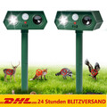 2STK Ultraschall Vertreiber Abwehr Marder Katzen Hunde Schreck Ratten Vergrämer