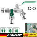 Doppel Wasserhahn Garten 1/2, 3/4 Zoll Anschluss Kugelhahn Auslaufhahn Messing