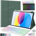 Beleuchtete Tastatur Maus Smart Hülle Für iPad 7/8/9/10th Pro Air 6 5 4 QWERTZ