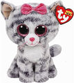 240215 TY Beanie Boo's Plüschtier Katze Kiki grau 15cm Plüsch Cat Tier