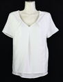 Bluse mit V-Ausschnitt Gr. 38 Weiß Damen Kurzarmbluse Shirt  B-Ware RPW
