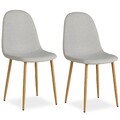 Esszimmerstuhl 2er Set Grau Polsterstuhl Modern Leinen Küchenstuhl Homestyle4u