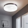 Deckenlampe Wohnzimmerleuchte Deckenleuchte nickel-matt Glas weiß rund 3-Flammig