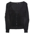 Ted Baker Damen Cardigan Schwarz V-Ausschnitt Eng Gestrickt S