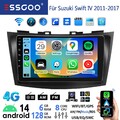 CarPlay 6+128G Android 14 Autoradio Für Suzuki Swift 4 2011-2017 mit KAM Navi BT