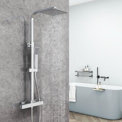 Duschsystem mit Thermostat Duscharmatur Regendusche Duschsäule Regenduschkopf