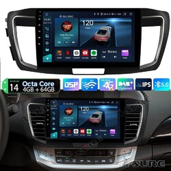 8-Core 4+64G Android 14 AutoRadio Carplay GPS Navi für Honda Accord IX 2013-2017