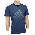 Adidas T-Shirt Herren blau Performance Big Logo Tee Climalite Funktionsshirt