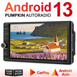 Pumpkin 7"Android 13 Autoradio 2 DIN GPS Navi 4GB 64GB Carplay USB DAB Bluetooth