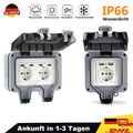 IP66 Wandsteckdose Outdoor Steckdose 2/4 USB Gartensteckdose Außen Wasserdicht