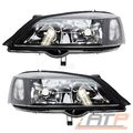 2x SCHEINWERFER HAUPTSCHEINWERFER H7/HB3 SCHWARZ LINKS + RECHTS FÜR OPEL ASTRA G
