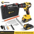 3IN1 Akku-Schlagbohrschrauber Bohrmaschine Akkuschrauber Set mit Koffer 2*Akkus