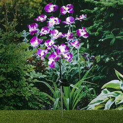 LED Solar Gartenstecker Orchidee ca 75 cm Gartenleuchte Gartendeko 
