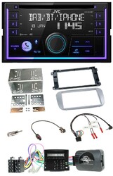 JVC Lenkrad USB 2DIN DAB Bluetooth CD Autoradio für Ford Mondeo S-Max Profi silb