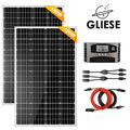 300W Watt 12V Solarpanel Set Solarmodul Solaranlage Inselanlage Garten Camping
