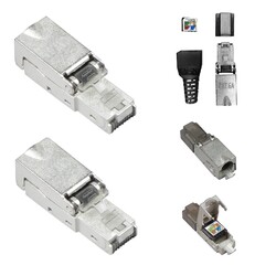 2x Netzwerkstecker RJ45 Cat6A Cat7 feldkonfektionierbar geschirmt werkzeuglos*** Schneller Versand per Deutsche Post Großbrief ***