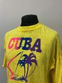 Vintage CUBA Herren T-Shirt Gr. XL kurzarm Shirt Logo Casual Basic Oberteil Q941
