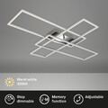 Dimmbare Briloner Frame Deckenleuchte 104x71 cm Chrom 50W LED 3000K Deckenlampe