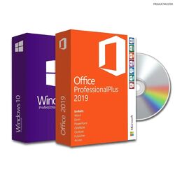 Windows 10 Pro + Office 2019 Pro Plus DVD + Key NEU Professional Microsoft