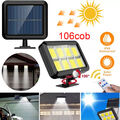 1/2Stk LED Solarleuchte 160COB mit Bewegungsmelder lampe Aussen Fluter Strahler