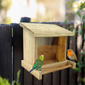 Holz Vogel Futterhaus Wildvögel Vogelfutterhaus mit Öffnungsdach zum Nachfüllen