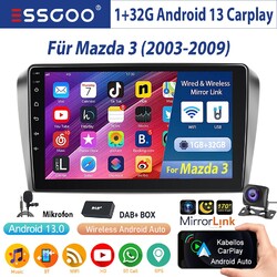 Für Mazda 3 BK 03-09 Autoradio 32G Android 13 Carplay GPS Navi WiFi DAB+ MIK KAM