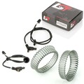 2x ABS-Sensor und ABS-Ring Set hinten Drehzahlgeber 43 Zähne für SEAT IBIZA II