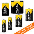 Varta AA R6 AAA R03 Baby C R14 Mono R20 9V Block Super Heavy Duty Batterien